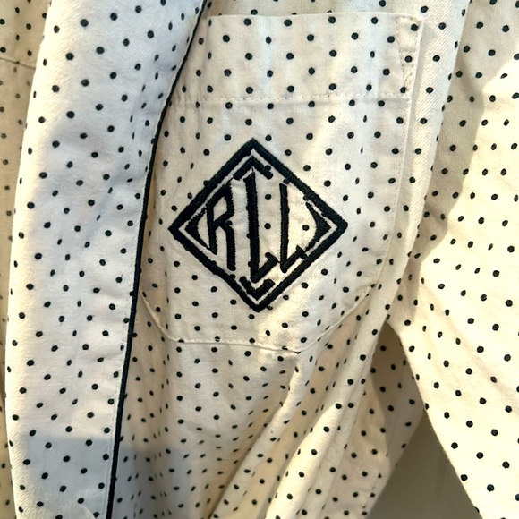 Ralph Lauren white & black polkadot Women’s robe size s/m - Picture 2 of 5
